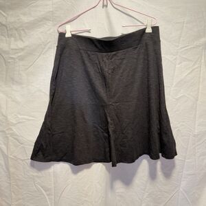 Toad&Co Flare Skirt Black Organic Cotton Tencel Blend Sz L Outdoor Travel Casual